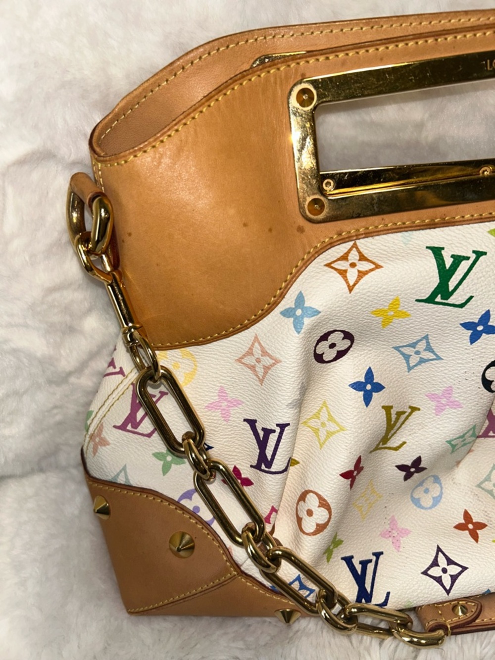 Louis Vuitton White Multicolor Monogram Judy GM - Picture 9 of 16
